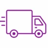 Purple delivery truck icon