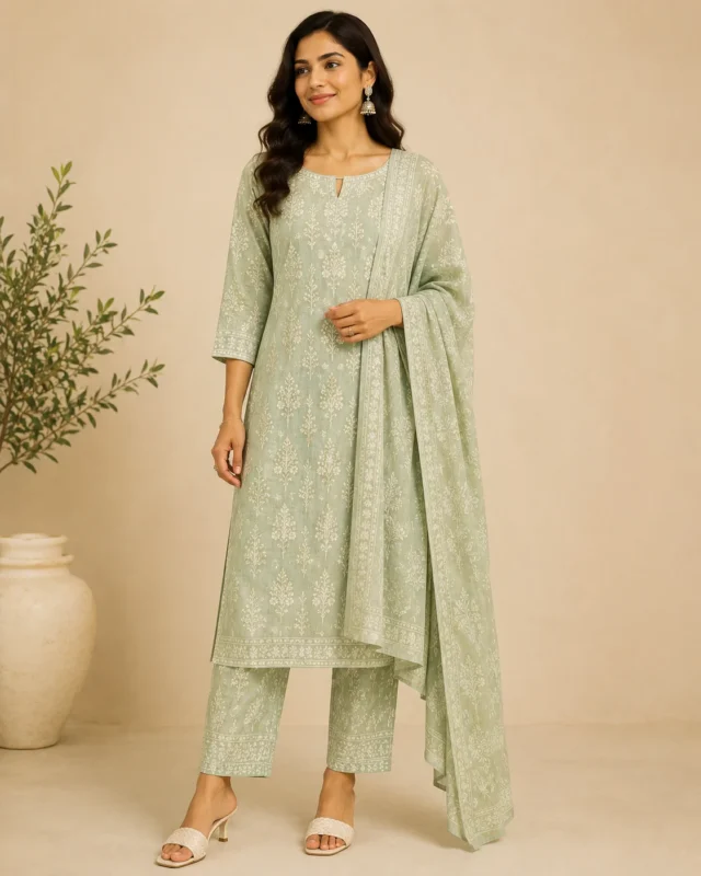 Aarohi Printed Kurti Set with Dupatta
