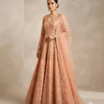 Royal Peach Embroidered Anarkali Set